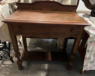 F 5. Small Desk-Dark Oak-Dovetailed-1 Drawer				34” x 19” x 36”