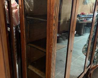 F 8.  Oak China/Display Cabinet-Glass Front & Sides				44” x 15” x 60”