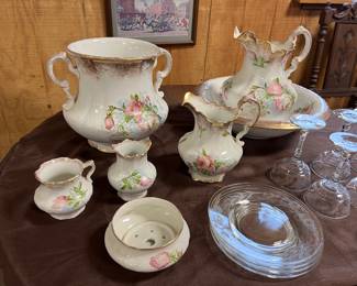 Homer Laughlin Pitcher, Bowl & More Set,