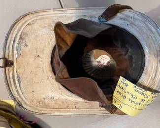 8. Cairns - White “FIRE INSP  MONT CO
MARYLAND” - Size 7 ¼ - Chin Strap- Helmet Shroud