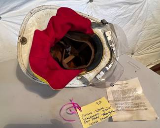 5. Cairns - Leather - White - Lieutenant - 
Size 6 7/8 - 7 ½  Med - Chin Strap - Helmet Shroud