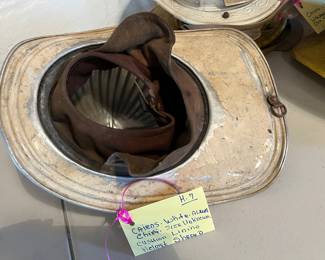 7. Cairns - White - “Chief  HVFD”- Size Unknown - Cushion Lining - Helmet Shroud