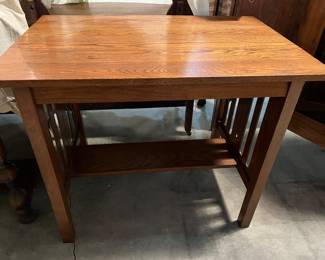 F 6. Small Mission Style Oak Table - No Drawer				36” x 24” x 30”