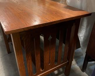 F 6. Small Mission Style Oak Table - No Drawer				36” x 24” x 30”