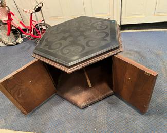 F51. Octagon End Table-Marble/Stone Top- Mediterranean Style		30”