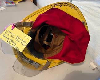 2. Cairns - Leather - Yellow - Size 6 7/8-7 ½ Med - Chin Strap - Face Shield - Helmet Shroud