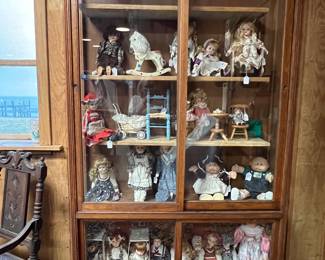 F20. Large Display Cabinet-4 Glass Sliding Doors-Shelves	49” x 13” x 90”