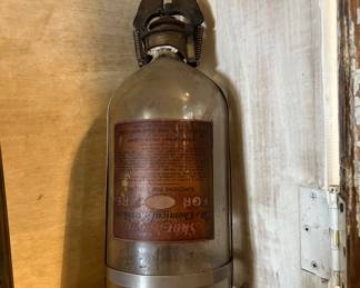 Shur Spray “The Chemical Sprinkler For Fire” Glass 	Container,