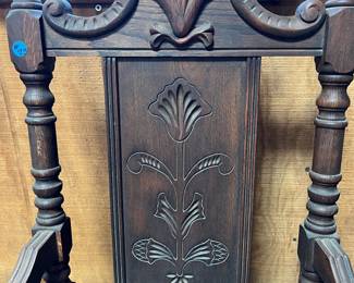 F23. 6 Jacobean/Gothic Style Dining Room Chairs-1 Armed	