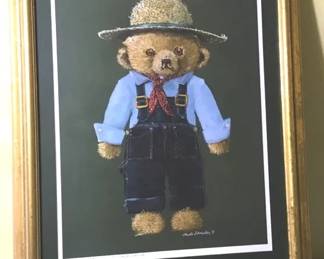 CLAUDE SCHNEIDER Teddy Bear Print Signed 