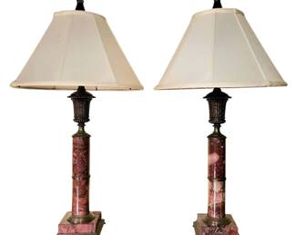 Pink Italian Marble Lamps
