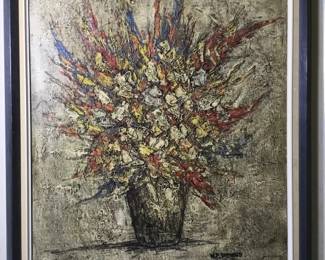 Vintage W.F. STEVENS Oil On Canvas Painting Signed 