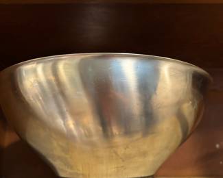 1960s International Decorator Danish Modern Stainless Footed Serving Bowl
