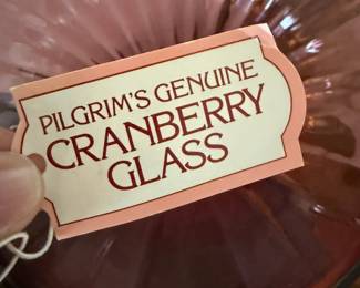 Pilgrim Hand Blown Cranberry Glass Vase 
