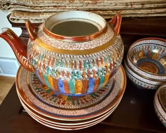 Pagoda China "Thousand Faces" Tea Set