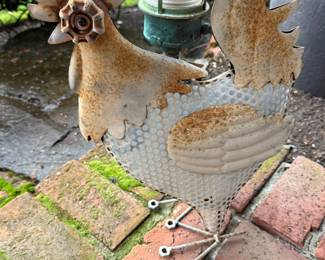 Rustic Metal Rooster Garden Decoration