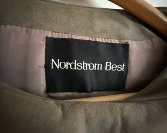 Circa 1960s Nordstrom Best Fur Trimmed Brown Suede Leather Coat