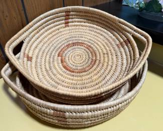 Handwoven Coiled Grass Baskets