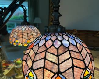 Tiffany Style Stained Glass Bridge Table Lamp