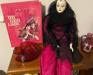 1964 Warner Bros.  My Fair Lady Hardcover Book, Porcelain Pierrot Clown Doll 