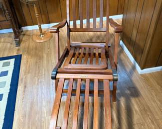 SS New Amsterdam Folding Teak Deck Chair & Foot Rest