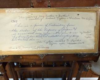 Framed Japanese Emperor Embroidered Robe Panel