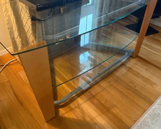 Modern Style 3-Tier Glass Shelved TV Stand