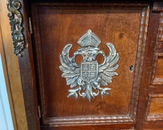 Circa 20th Century Walnut Spanish Vargueno Cabinet