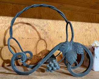 Wrought Iron Grape Design Wine Holder