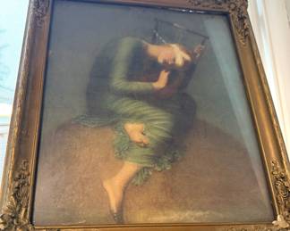 Ornately Framed Print "Hope" by George Watts