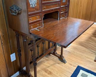 Circa 20th Century Walnut Spanish Vargueno Cabinet