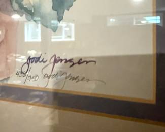 Framed & Matted Watercolor Print "Potted Violets" by Jodi Jensen