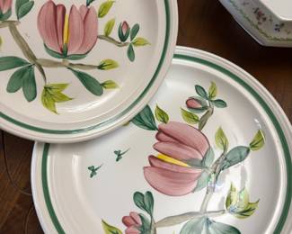 Pair of Royal Botanic Gardens KEW "Magnolia" Design by Portmerion Dinner Plates