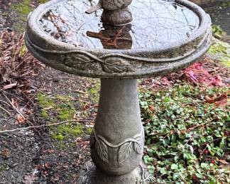 Bird Bath with Bird Motif