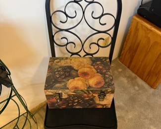 Black Meta Scroll Back Accent Chair