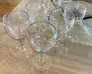 Set of 6 Faceted Wine Glasses