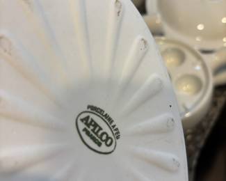 Apilco France White Porcelain Covered Casserole Dishes, Set of 4 Escargot Plates