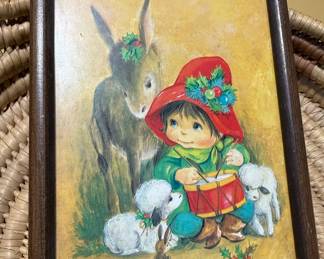 Circa 1970s Framed Little Drummer Boy Print 