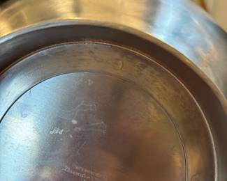 1960s International Decorator Danish Modern Stainless Footed Serving Bowl