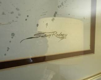 Framed & Matted Autumn Leaves Still Life Watercolor Painting by Susan Rodney