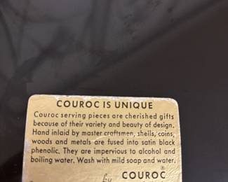 Couroc MCM Landscape Inlay Design Serving Tray