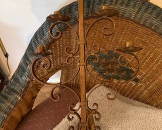 Distressted Brown Wrought Iron Wall Sconce Candle Holder