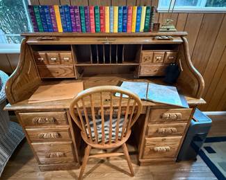 Solid Oak Rolltop Desk