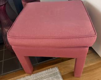 Pink Upholstered Ottoman