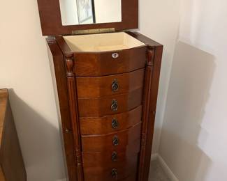 Walnut Louis Phillippe Style Jewelry Armoire
