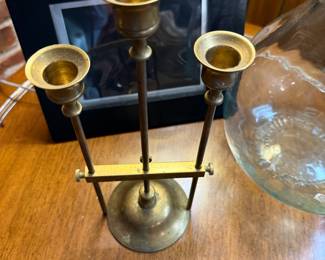 Brass Three Arm Candelabra