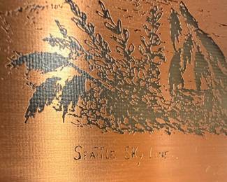 Etched Copper Seattle Skyline