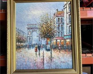 Factory Art Oil Painting of Paris Cityscape Arc de Triomphe