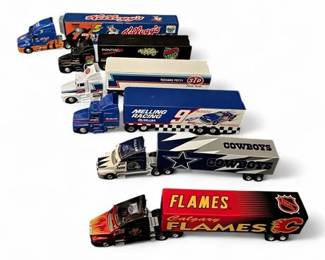 Lot of 6 Racing Champions NASCAR & Sports Team Transport Trucks