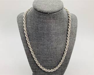 Sterling Silver Thick Twisted Rope Necklace